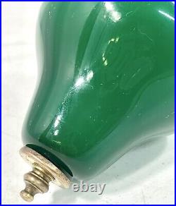 Vintage Green & Milk Glass Hanging Hurricane Ceiling Light Fixture MCM Retro