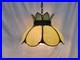 Vintage Green Slag Glass Tulip Hanging Swag Lamp Chandelier 17 Tiffany Style