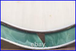 Vintage Green & White Stained Glass Hanging Lamp Light Kitchen Tiffany Style MCM