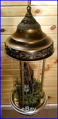 Vintage Grist Mill Hanging Oil Rain Lamp Moving Water Wheel Creators Inc Light