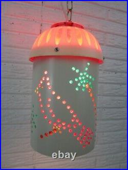Vintage HANGING SWAG LAMP PVC Hand Made Multicolor Palm tiki Light Man cave mcm
