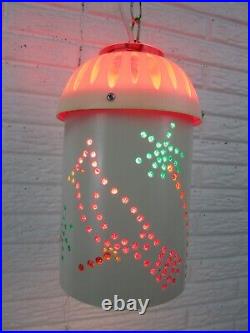 Vintage HANGING SWAG LAMP PVC Hand Made Multicolor Palm tiki Light Man cave mcm