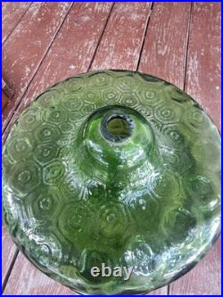 Vintage Hanging Amber Glass Swag Lamp, 23 MCM Hollywood Regency Extra Shade