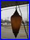 Vintage Hanging Brown Glass Swag Pendant Lamp Chain Works Nice Colors Light