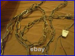 Vintage Hanging Brown Glass Swag Pendant Lamp Chain Works Nice Colors Light