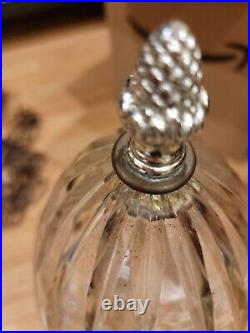 Vintage Hanging Cut Crystal Swag Pendant Lamp W Brass 14feet Chain Working