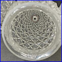 Vintage Hanging Double Pendant Pineapple Diamond Cut Glass Light Swag Chain MCM