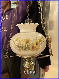 Vintage Hanging Gone With The Wind Chandelier Light With Chimney Lamp 10' Chain