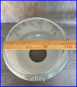 Vintage Hanging Hurricane Lamp Painted Floral Blue Shade 3 Way Ceiling Fixture