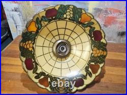 Vintage Hanging Lamp Acrylic Tiffany Style J. N Machet Fruit Pendant Parlor Lamp