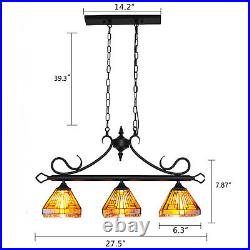 Vintage Hanging Lamp Tiffany Style Stained Glass Light Ceiling Pendant Fixture
