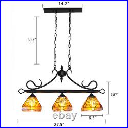 Vintage Hanging Lamp Tiffany Style Stained Glass Light Fixture Ceiling Pendant