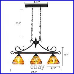 Vintage Hanging Lamp Tiffany Style Stained Glass Light Fixture Ceiling Pendant