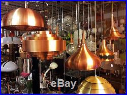 Vintage Hanging Light Pendant Lamp Bubble Glass Globe Chrome Mid-Century STAFF