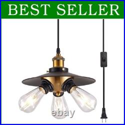 Vintage Hanging Light with Plug-in Cord Black Swag Lamp Vintage Hanging Light with Plug-in Cord Black Swag Lamp