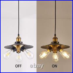 Vintage Hanging Light with Plug-in Cord Black Swag Lamp