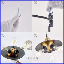 Vintage Hanging Light with Plug-in Cord Black Swag Lamp