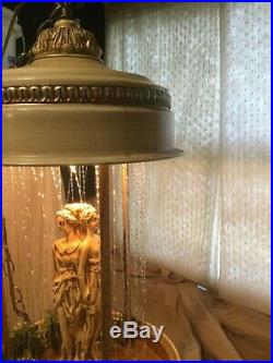Vintage Hanging Mineral Motion Rain Oil Lamp Three (3) Greek Goddess Works