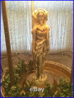 Vintage Hanging Mineral Motion Rain Oil Lamp Three (3) Greek Goddess Works