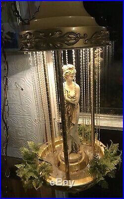 Vintage Hanging Mineral Oil Rain Lamp Creators Inc Nude Greek Goddess WORKS