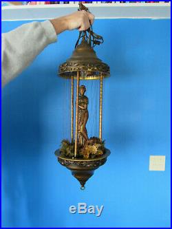 Vintage Hanging Mineral Oil Rain Lamp Nude Greek Goddess Lady