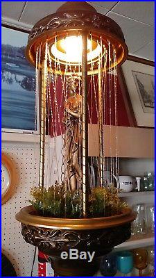 Vintage Hanging Mineral Oil Rain Motion Lamp Nude Greek Goddess Lady Works