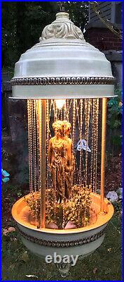 Vintage Hanging Oil Rain Lamp 3 Greek Goddess Swag Lamp Large 36 X 14 Working