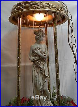 Vintage Hanging Oil Rain Lamp Light Goddess 32 inch, motor runs