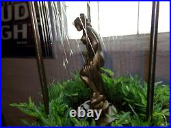 Vintage Hanging Oil Rain Lamp Motion Nude Lady Goddess 1970s Brass 36 VIDEO