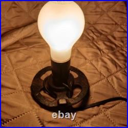 Vintage Hanging Owl Lamps Pair Cast Iron Swag Lights Rustic Gothic Cabin Decor