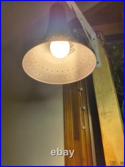 Vintage Hanging Pendant Lamp Dark Blue and Brown Brass Patina Effect Bell Shape