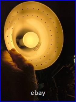 Vintage Hanging Pendant Lamp Dark Blue and Brown Brass Patina Effect Bell Shape
