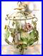 Vintage Hanging Petite Painted Metal Tole Shabby Swag Lamp 4 Light