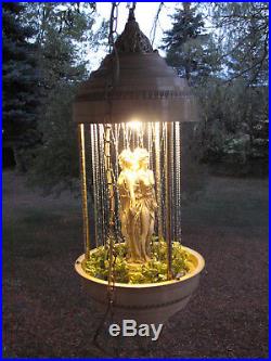 Vintage Hanging Rain Lamp Oil Triple Goddess 38 Inches