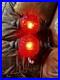 Vintage Hanging Red Globe Lamp Swag Chain Light Glass WORKS! Retro MCM Decor