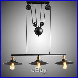 Vintage Hanging Retractable Pulley Lamp Ceiling Industrial Retro Light Pendant