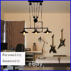Vintage Hanging Retractable Pulley Lamp Ceiling Industrial Retro Light Pendant