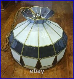 Vintage Hanging Stained Glass Tiffany Lamp
