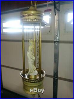 Vintage Hanging Swag Greek Goddess Rain Oil Lamp