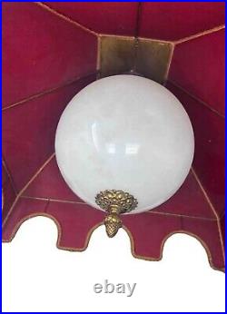 Vintage Hanging Swag Lamp Art Deco Glass Globe