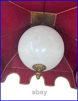 Vintage Hanging Swag Lamp Art Deco Glass Globe