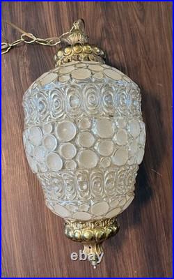 Vintage Hanging Swag Lamp Large Hollywood Are Deco MCM Hanging Lamp