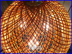 Vintage Hanging Swag Light Pendant Lamp Wicker Rattan 17 x 15 Shade 3 Bulb BoHo