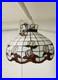Vintage Heart Tiffany Stained Glass Hanging Light Lamp Shade Ceiling 20in Huge