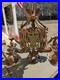 Vintage Herman Perla Cast Metal Art Nouveau Hanging Lamp Original Paint