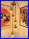 Vintage Hollywood Regency Crystal 5 Light Tier Waterfall Cascade Swag Chandelier
