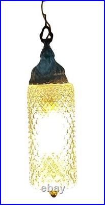 Vintage Hollywood Regency Cut Glass Swag Lamp with new wiring