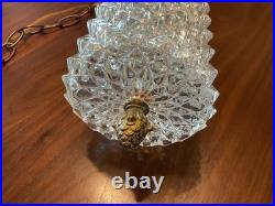 Vintage Hollywood Regency Cut Glass Swag Lamp with new wiring