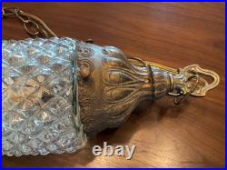 Vintage Hollywood Regency Cut Glass Swag Lamp with new wiring