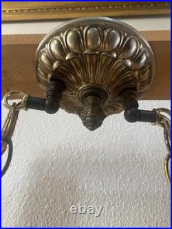 Vintage Hollywood Regency Cylinder Glass Shade'70's Swag Lights With Fish